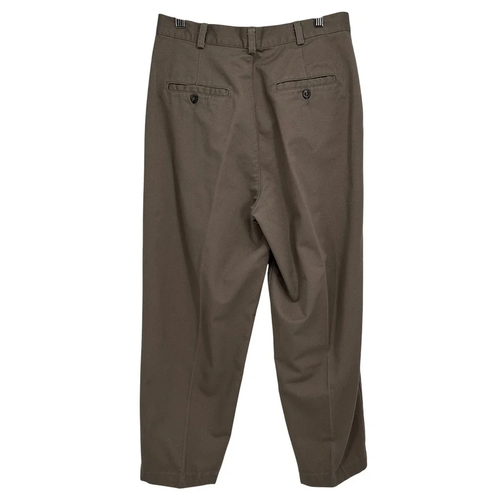 Vintage Dockers Classic Khakis Pants Mens 12x29S Brown Pleated Cotton Chino USA